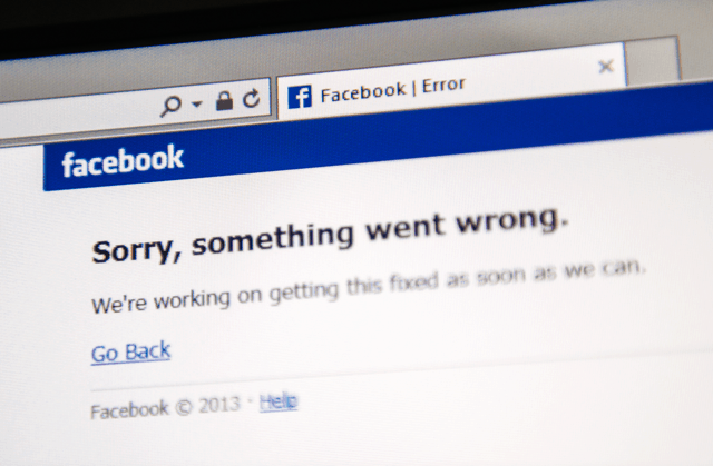 facebook error message